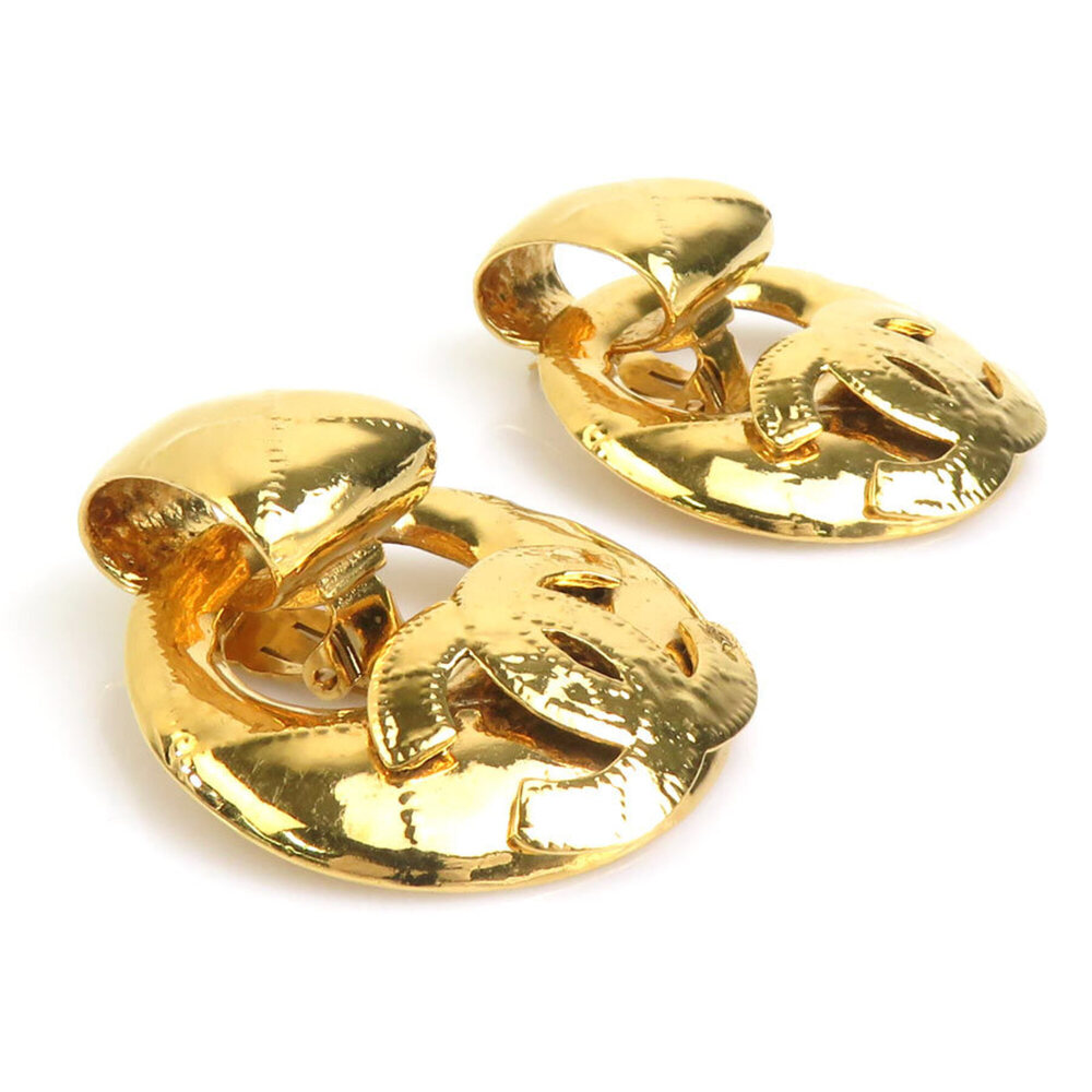 Chanel earrings, metal, gold, women's, h32612g - Picture 5 of 15
